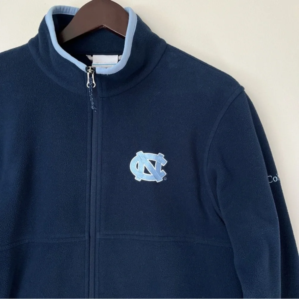 Columbia Men's Small Navy Blue UNC Tar Heels Fleece Full-Zip Jacket Polartec